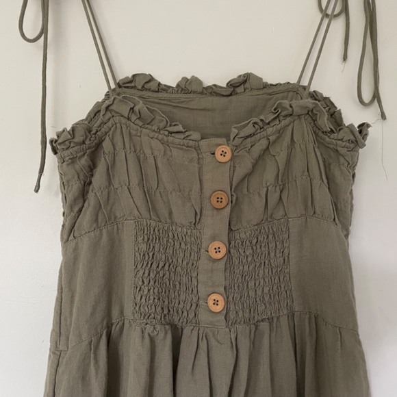 Free People Late Check Out Midi Dress, size XS in dried palm - Picture 2 of 4